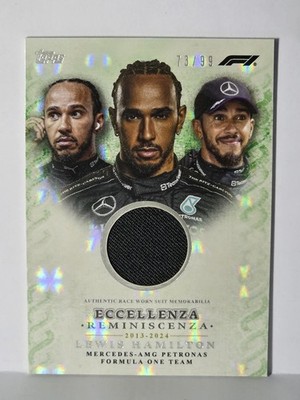 /99 Lewis Hamilton Reminiscenza Topps F1 Eccellenza 2024 Race Driver Worn Patch