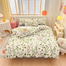 Botanical Daisy Comforter Set Full Green and White Floral Bedding Comforters ...