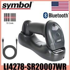 Symbol LI4278-SR20007WR Bluetooth Wireless 1D Barcode Scanner w/ Cable Cradle