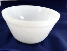 Vintage Mixing Bowl White Milk Glass Unmark Raised Flowers 4"x 8"x 3.5"