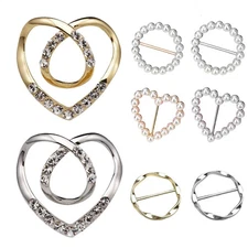 4 Pcs Scarf Buckle For Women, Gold Sliver Scarf Clips Metal Scarf Slide Buckle 
