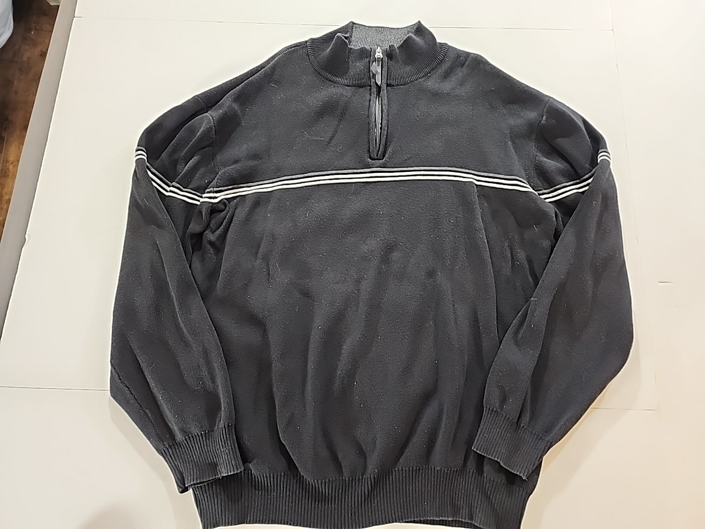 Method Knit Quarter Zip Pullover Sweater Black Me… - image 2