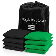 Play Platoon Premium Weather Resistant Duckcloth Cornhole Bags - Set of 8 Bean B