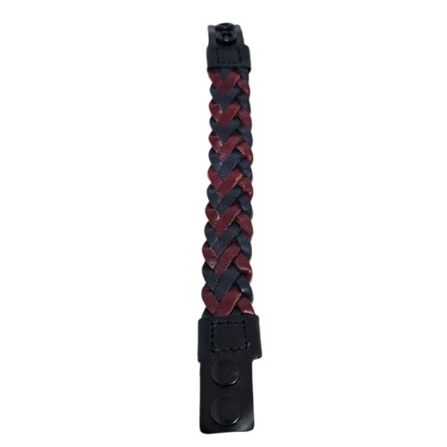 Handmade Two-Tone Braided Leather Bracelet Sport Bracelet Dark Blue & Burgundy - Afbeelding 9 van 15