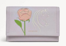 RADLEY THISTLE KENTUCKY DERBY LEATHER FLAPOVER PURSE WALLET LTD NEW!!!