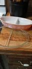 Vintage Pyrex Pink Daisy Divided Casserole Dish, 1 1/2 Quart (No Lid)
