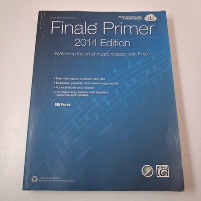 Finale Primer 2014 Edition Bill Purse Blue Trade PB Alfred Music Notation USA