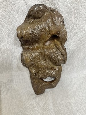 Impressionist Face Mask Brutalist Sculpted Figure Artist Fingerprints Signed