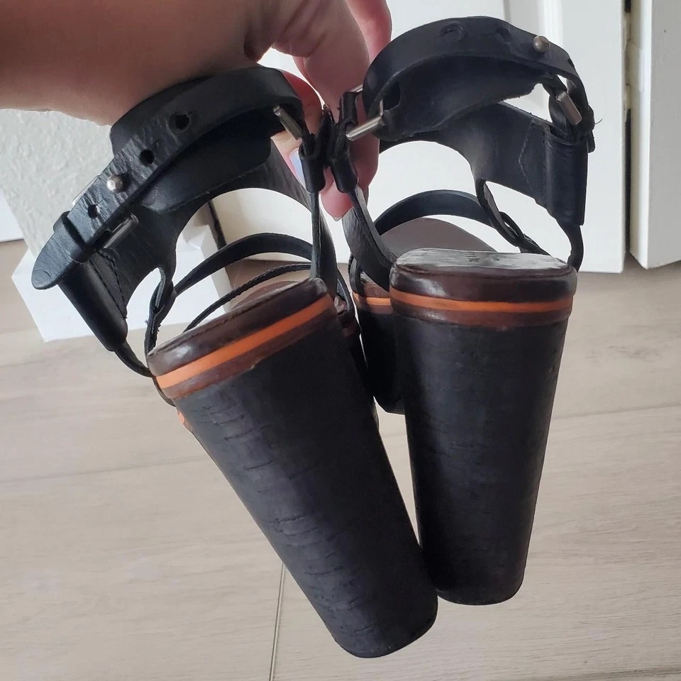 Sandalia de plataforma de cuero negro grueso Rag & Bone talla 37 EE. UU. 7 Foto 4 de 4