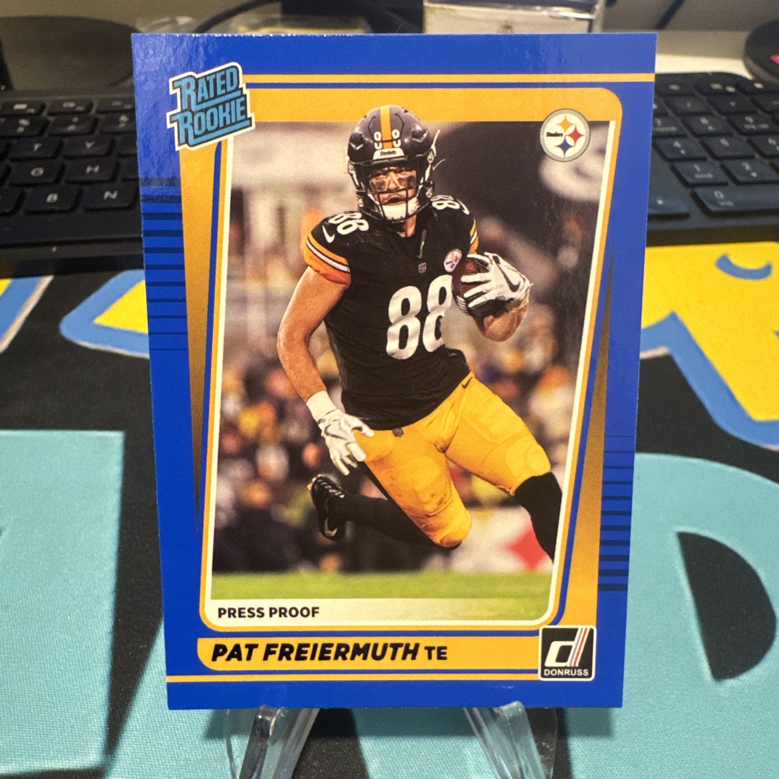 2021 PANINI DONRUSS #281 PAT FREIERMUTH BLUE PRESS PROOF ROOKIE