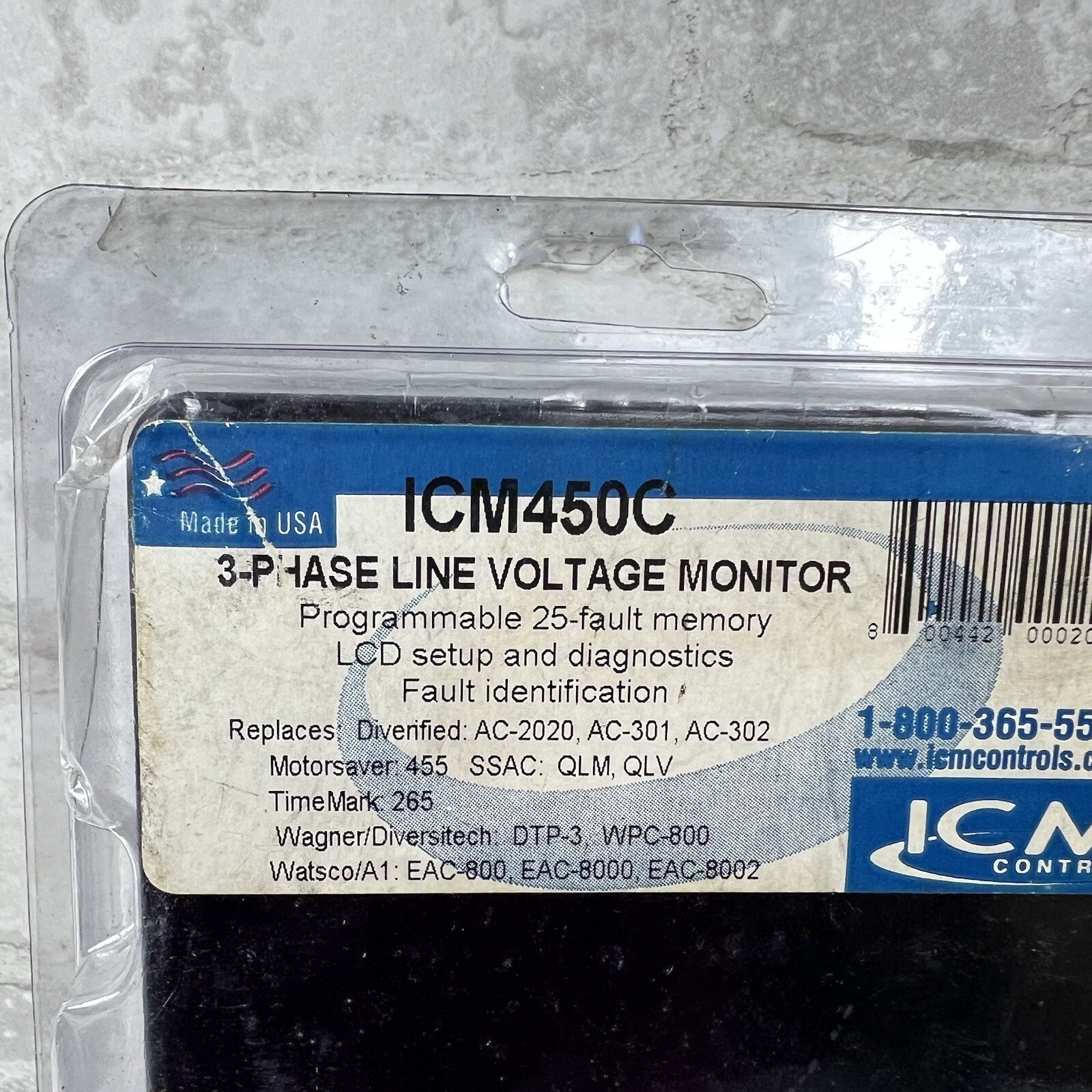 ICM Controls ICM450C Programmable 3-Phase Line Voltage Monitor New