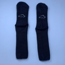 Unisex OS Black Cloud Graphic Knit Crew Socks New