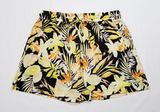 Hurley Women Sz M Multicolor Casual Shorts Floral Elastic Band Front Tie Pockets