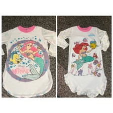 2 Vintage Disney Little Mermaid Ariel 80s/90s Ruffled Nightgown