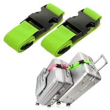 2Pack Add a Bag Luggag Strap for Carry On Bag, L45" x W1.5" 2Pcs Green