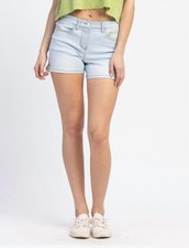 Judy Blue Women's Size 30 Light Wash Stretch Rainbow Stitched Denim Jean Shorts