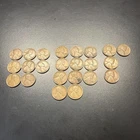 1913-1938 Lot Of 23 Early Lincoln Wheat Cents Plain Mint Marks Key Dates Fine