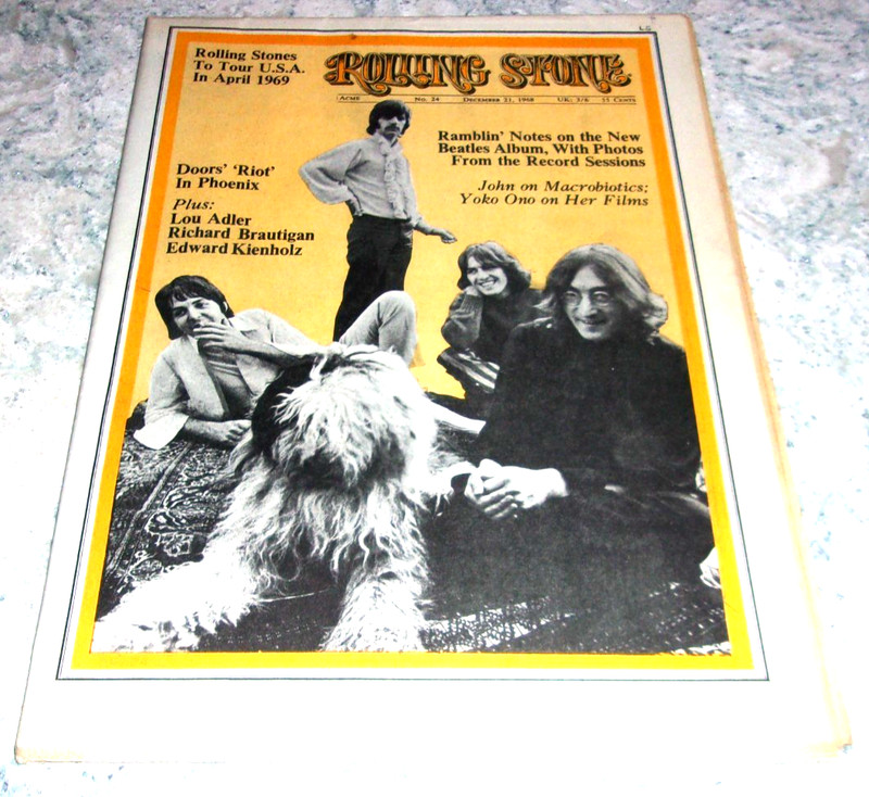 THE BEATLES ANTIQUE ROLLING STONE MAGAZINE NO 24 DEC 21 1968 REUBEN AND THE JETS