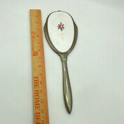 Specchio vintage a mano floreale rosa design vanità decorazione tavolo ovale - Foto 4 di 7