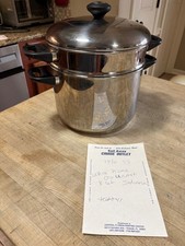 Whole Home GOURMET 18/10 Stainless Steel STOCK POT 8 qt w/ Steamer Insert