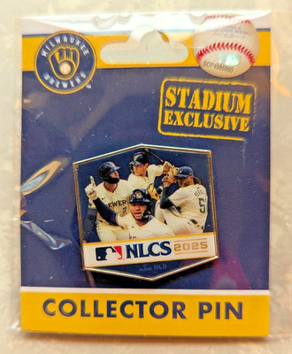 2025 Official NLCS Milwaukee Brewers Wincraft Stadium Pin w Chourio, Yelich