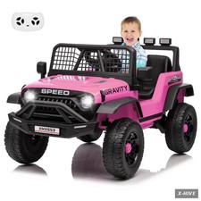 12V Ride on Car for 3+,Kids Electric Vehicles with Remote Control Riding Toy Ex