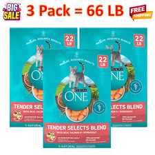 66 LB / 3 Pack Purina ONE® Tender Selects Everyday Nutrition Adult Cat Dry Food 0.44 per pound
