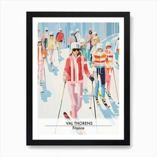 Val Thorens   France, Ski Resort Po Framed Wall Art Poster Canvas Print Picture