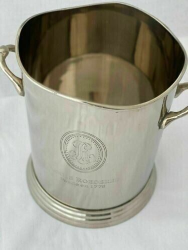 Louis Roederer Champagne Wine Ice Bucket on brass with Chrome/Nickel Plated - Picture 2 of 8