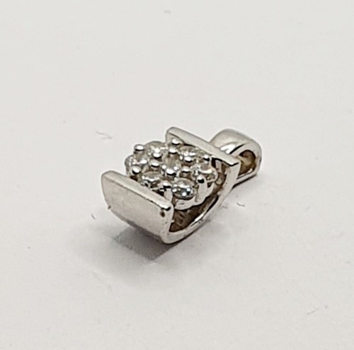 Fancy 9ct Gold Diamond Cluster 0.15ct White Gold Pendant Hallmarked - Picture 12 of 20