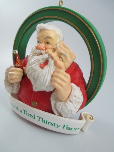 Coca-Cola Trim-A-Tree Collection Santa Away with a Tired Thirsty Face Ornament - Picture 5 of 8