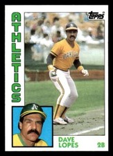 1984 Topps  #669 Dave LOPES  2nd base  Oakland ATHLETICS EXcellent  FREE ship