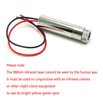 1pc IR 980nm 30mW Focusable Infrared Laser Diode Module 12x35mm
