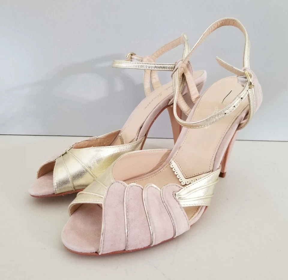 Rachel Simpson BHLDN Aurelia Powder Pink Caramia Heels Size 37 - Image 2 of 4