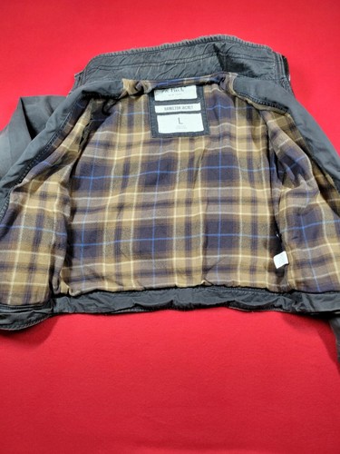 Abercrombia & Fitch Hamilton Jacket Men's Large Dark Flannel Lined BoomerJacket - Picture 10 of 17