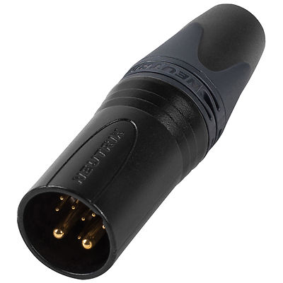 Neutrik NC10MXX-14-B Male 10-Pin XLR Cable Connector Black/Gold