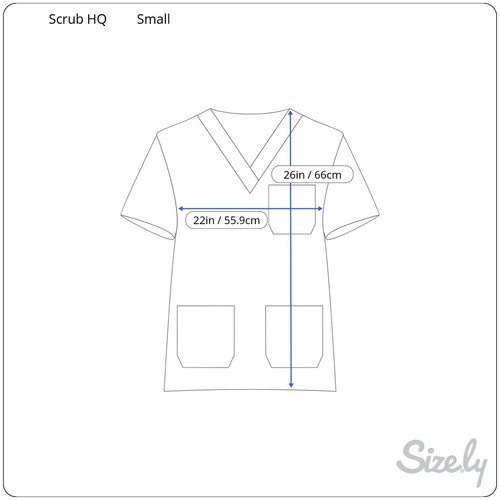 Scrub HQ Size Small Blue Butterflies Circles Scrub Top Medical Nurse Veterinary - Picture 5 of 5