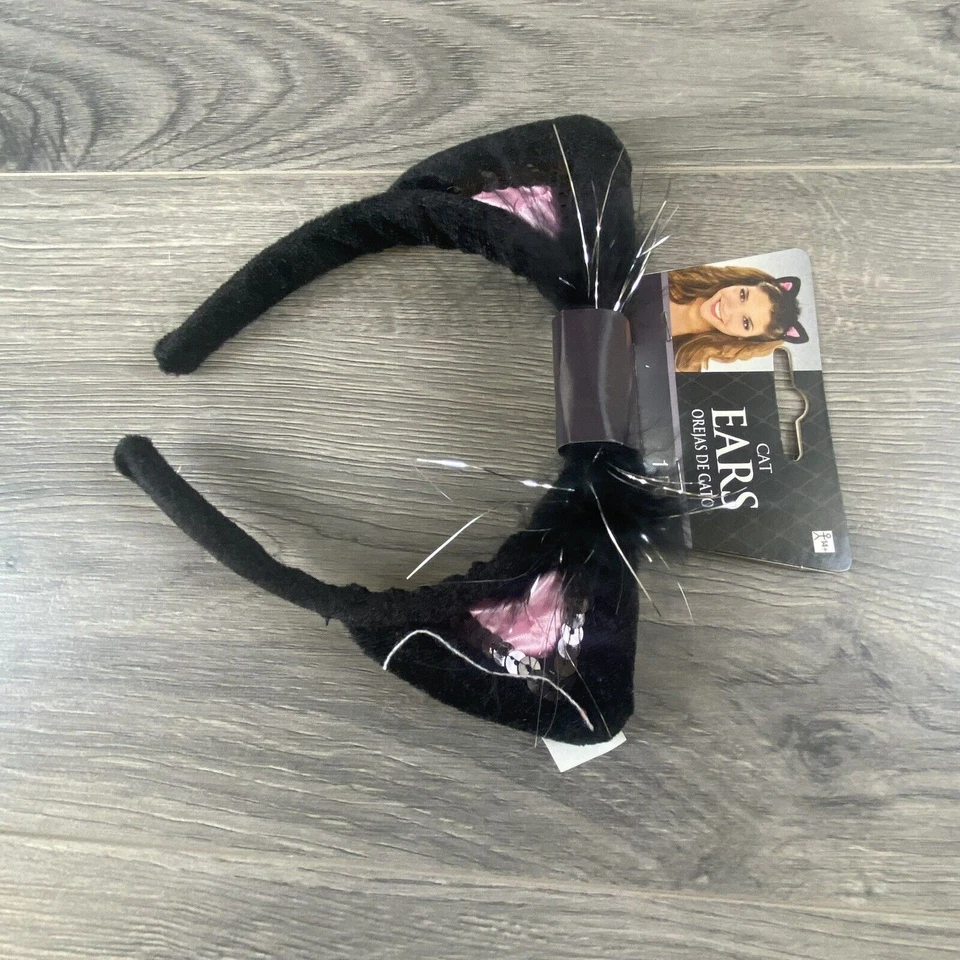 Orejas de Gato Rosa y Negro Disfraz Diadema Halloween Vestir Juegos con disfraces Amscan Foto 4 de 4