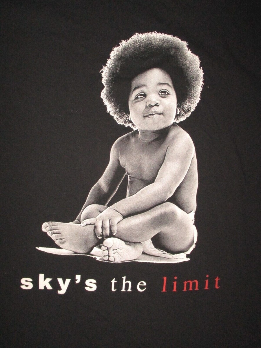 NOTORIOUS BIG T SHIRT Baby Picture SKY'S LIMIT Retro 90s Hip NOTORIOUS BIG T SHIRT Baby Picture SKY'S LIMIT Retro 90s Hip