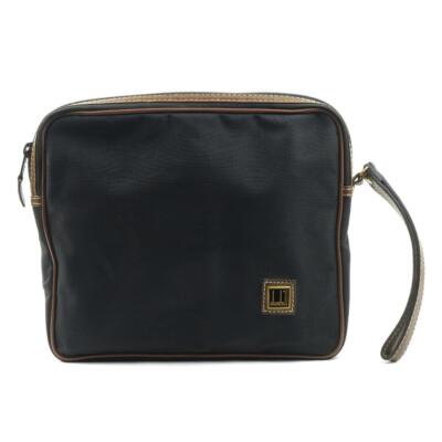 Vintage DUNHILL Toiletry Travel Bag Case Cosmetics Black Nylon