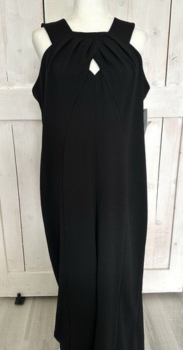 Calvin Klein keyhole wide leg black jumpsuit size 14 Sleeveless Black NWT $139 - Picture 2 of 14