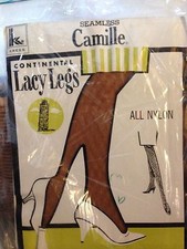 Vintage Camille lacy legs thigh high stockings nude