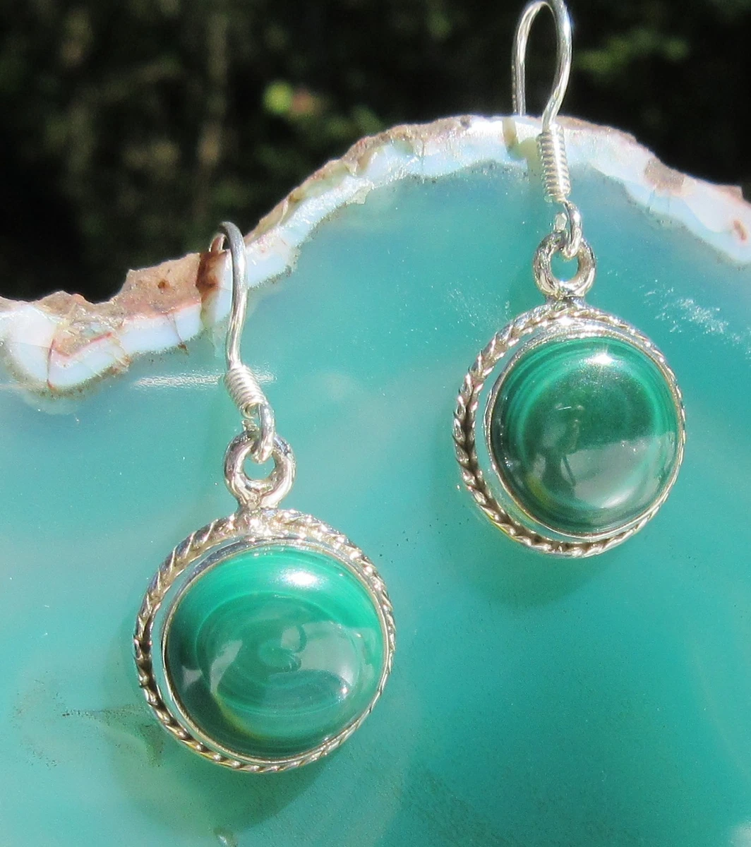 Orecchini di Malachite e Argento 925 - Orecchini Malachite - Gioielli Malachite - Malachite