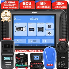 2025 XTOOL X100 PAD3+KC501+KS1 IMMO Key Programmer Set OBD2 Diagnostic Scanner