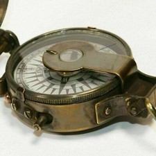 2 Unit Compass Nautical Antique Brass Vintage WWII Military Compas