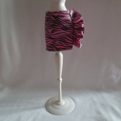 NEW! 2020 Barbie Fashionista Doll Pink & Black Zebra Faux Leather Skirt Clothing - Picture 6 of 6