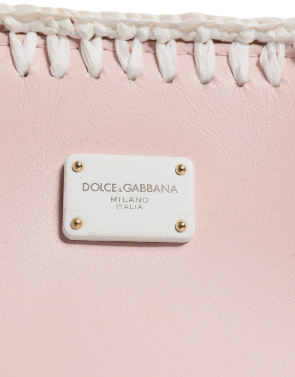 DOLCE & GABBANA Bag Light Pink Logo Plaque Soft Leather