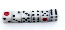 Antique Vintage Set of Miniature White Dice Red Dot 2/set Design Pieces  M213A