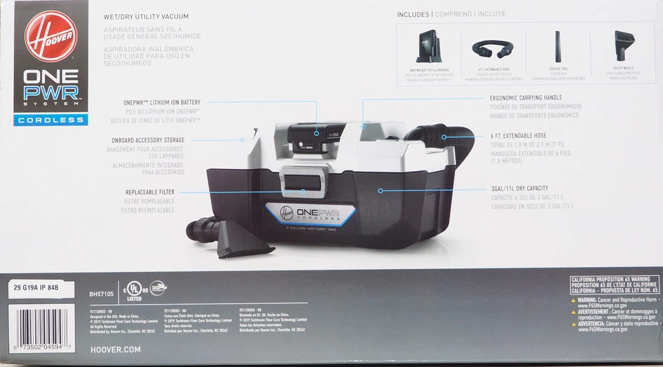 Hoover ONEPWR Kit de aspiradora de bote utilitario inalámbrico húmedo/seco - Batería incluida Foto 4 de 4
