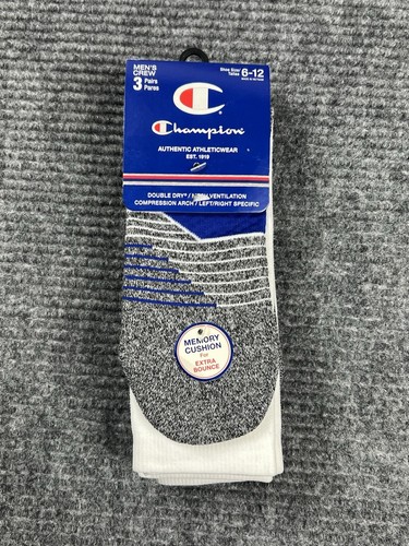 Champion Crew Socks 3 Pairs Men's Size 6-12 Authentic Activewear White